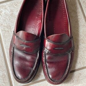 Vintage Bass Weejuns Penny Loafer Men 12 D Burgundy Cordovan Leather Dress Shoes